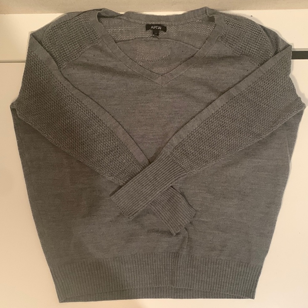 Apt. 9 Gray Knit Detailed Sweater